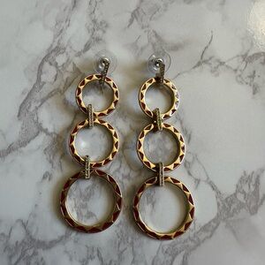House of Harlow 1960 Gold and Red Circle Earrings